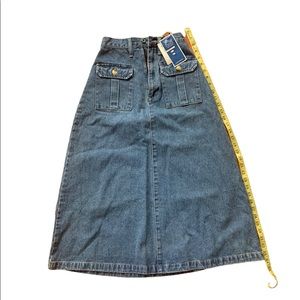 NWT 🚨CYCLE CLUB Denim Long Skirt W Two Front Pockets | 24